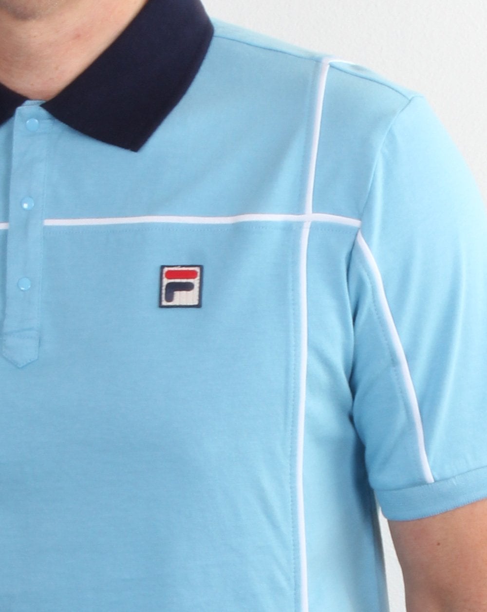 Fila Vintage Terrinda Poloshirt Himmelblau/Marineblau