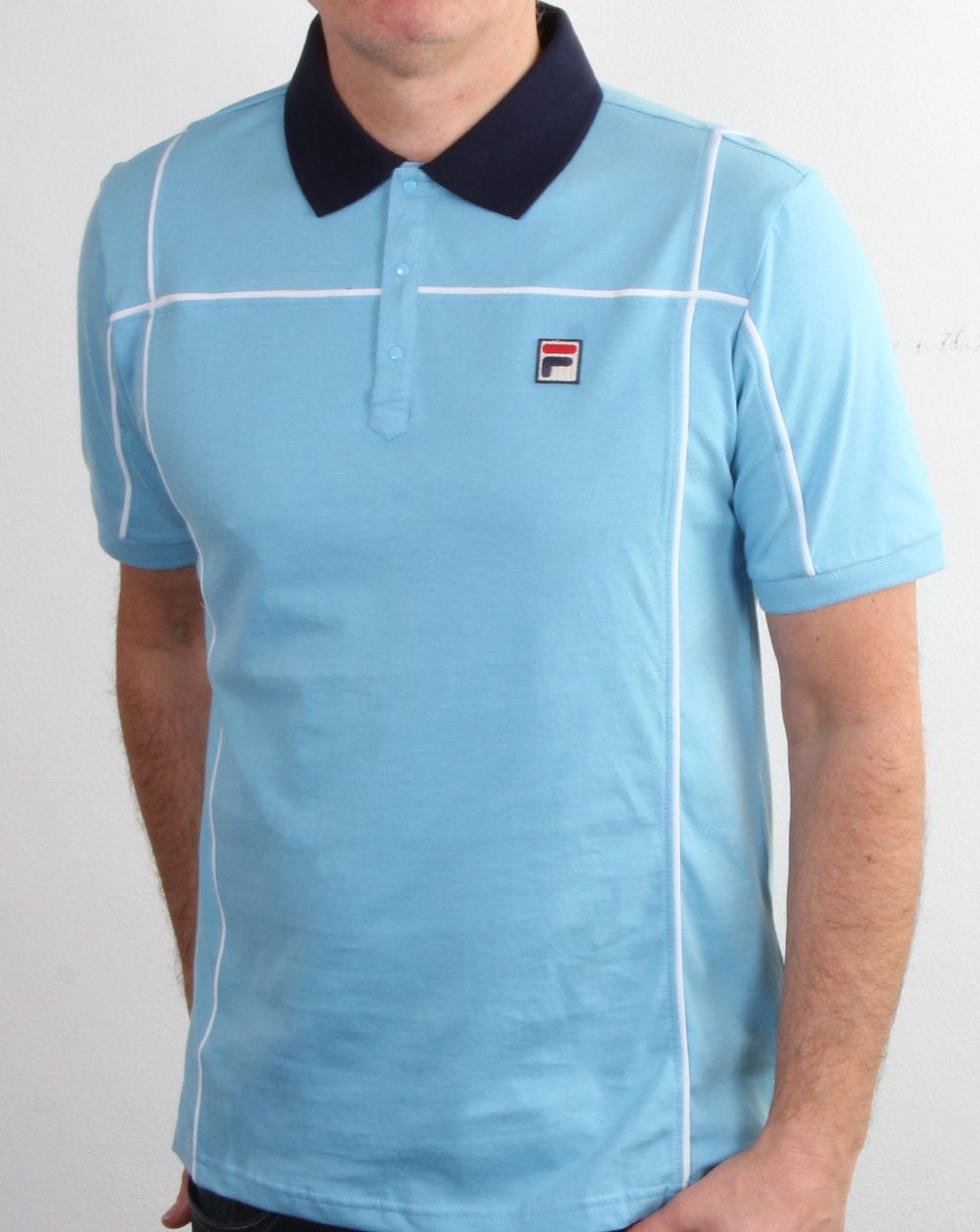 Fila Vintage Terrinda Poloshirt Himmelblau/Marineblau