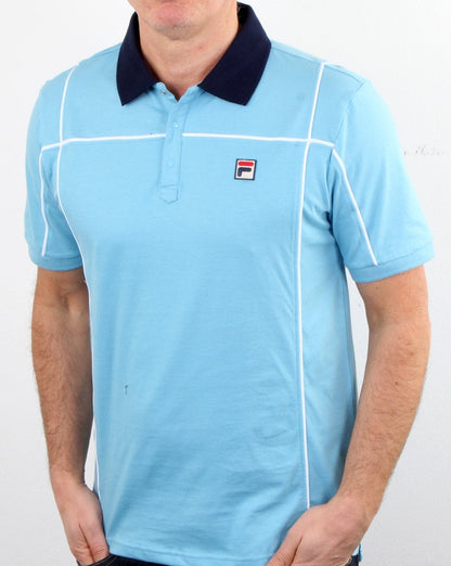 Fila Vintage Terrinda Poloshirt Himmelblau/Marineblau