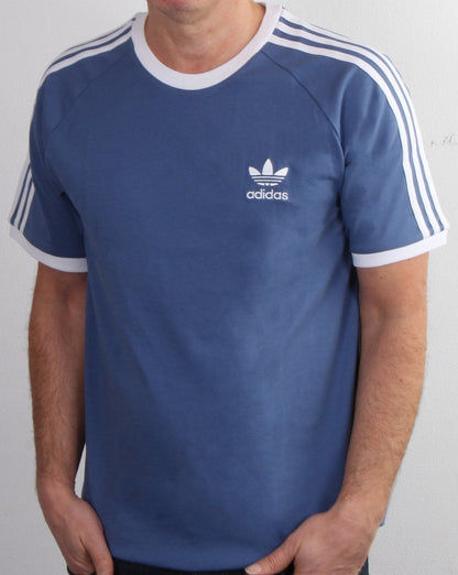 Adidas Originals 3-Streifen-T-Shirt Crew Blau