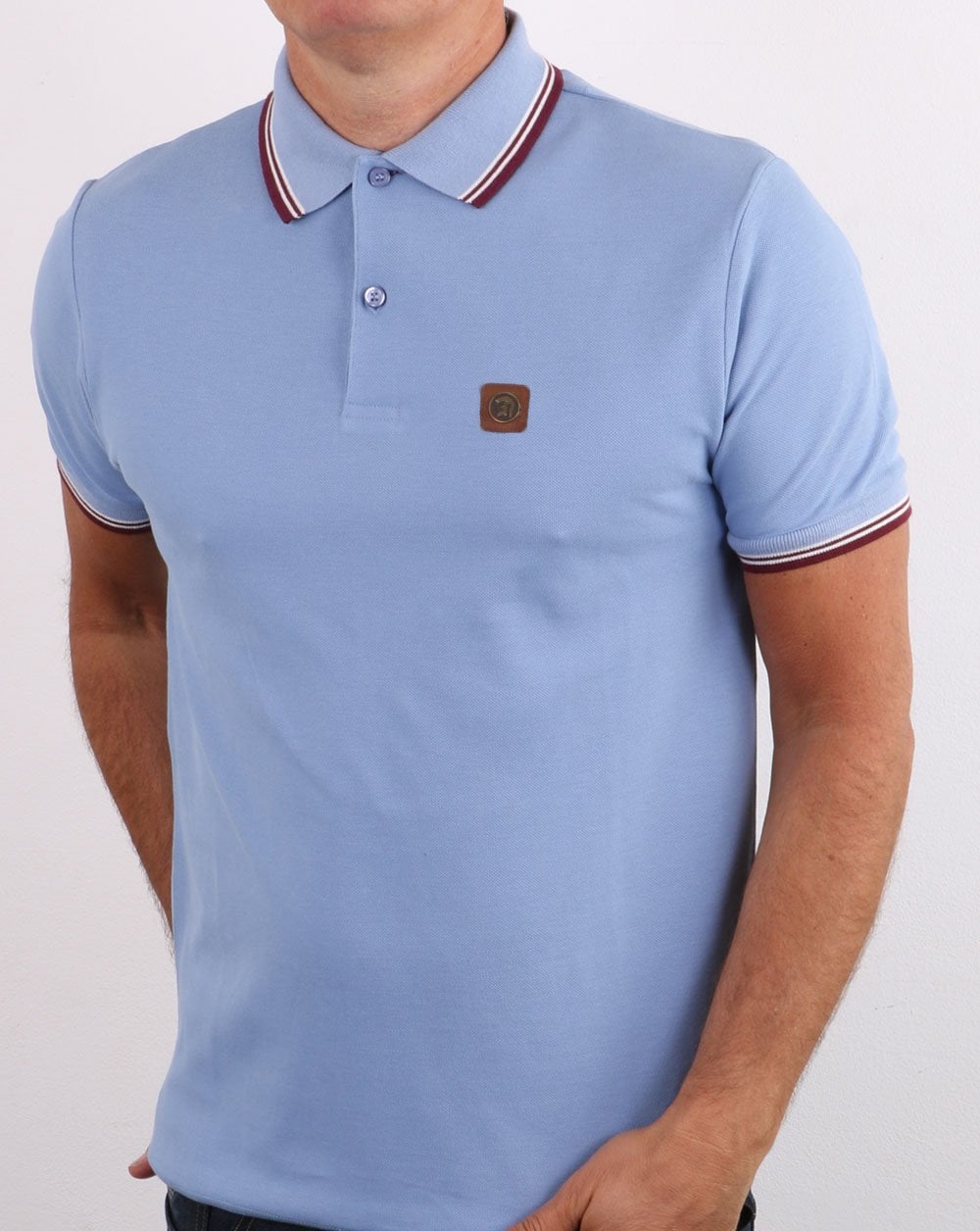 Trojan – Piqué-Poloshirt mit Streifen in Himmelblau