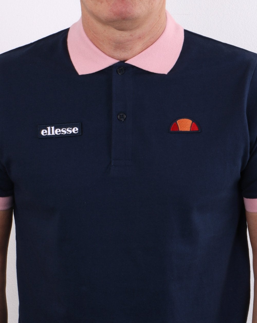Ellesse Lessepsia Polo Shirt Navy/pink