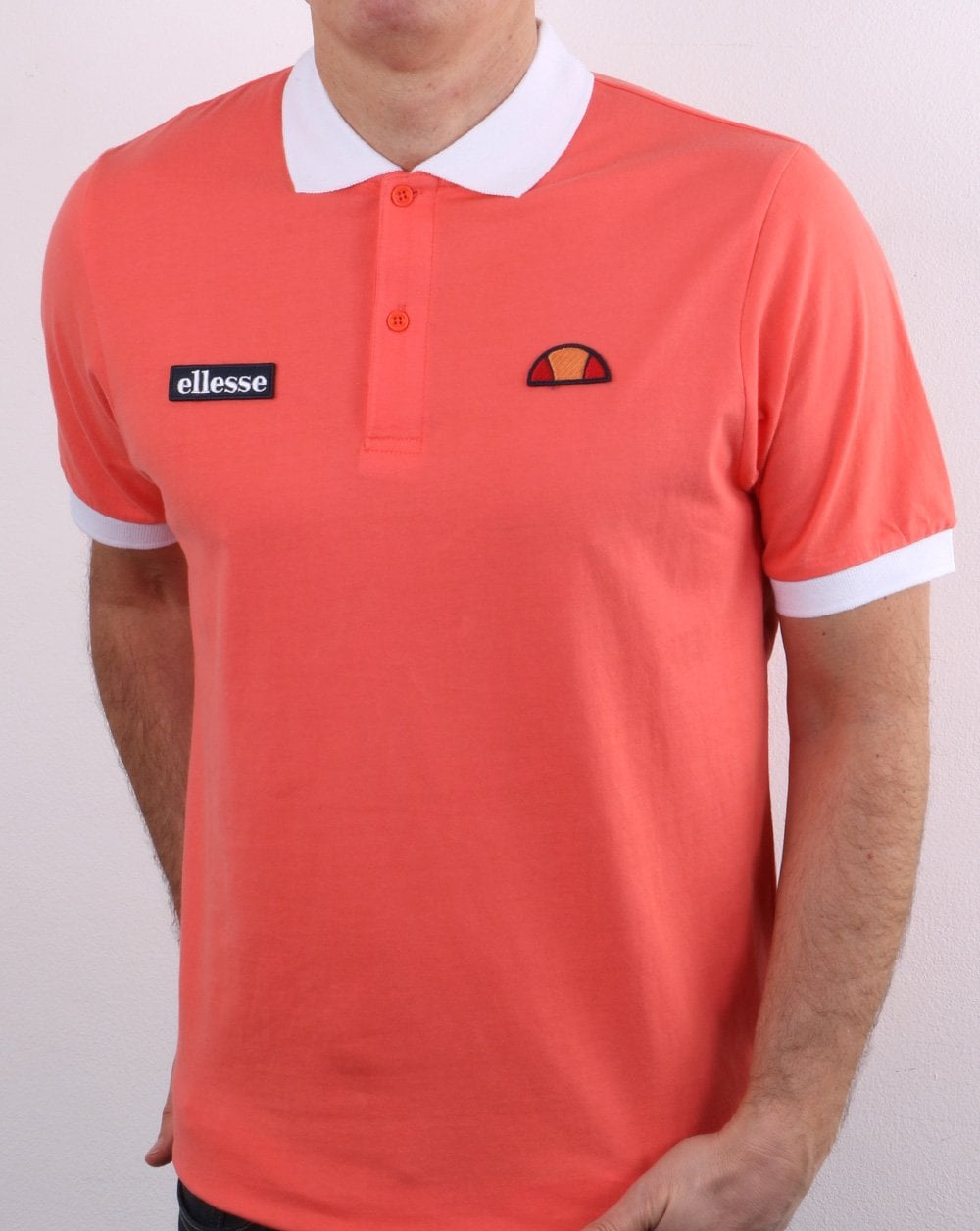 Ellesse Lessepsia Polo Shirt Coral/White