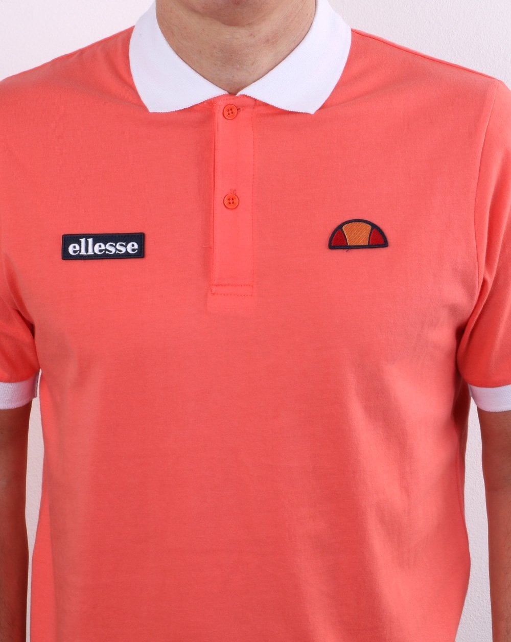 Ellesse Lessepsia Poloshirt Koralle/Weiß