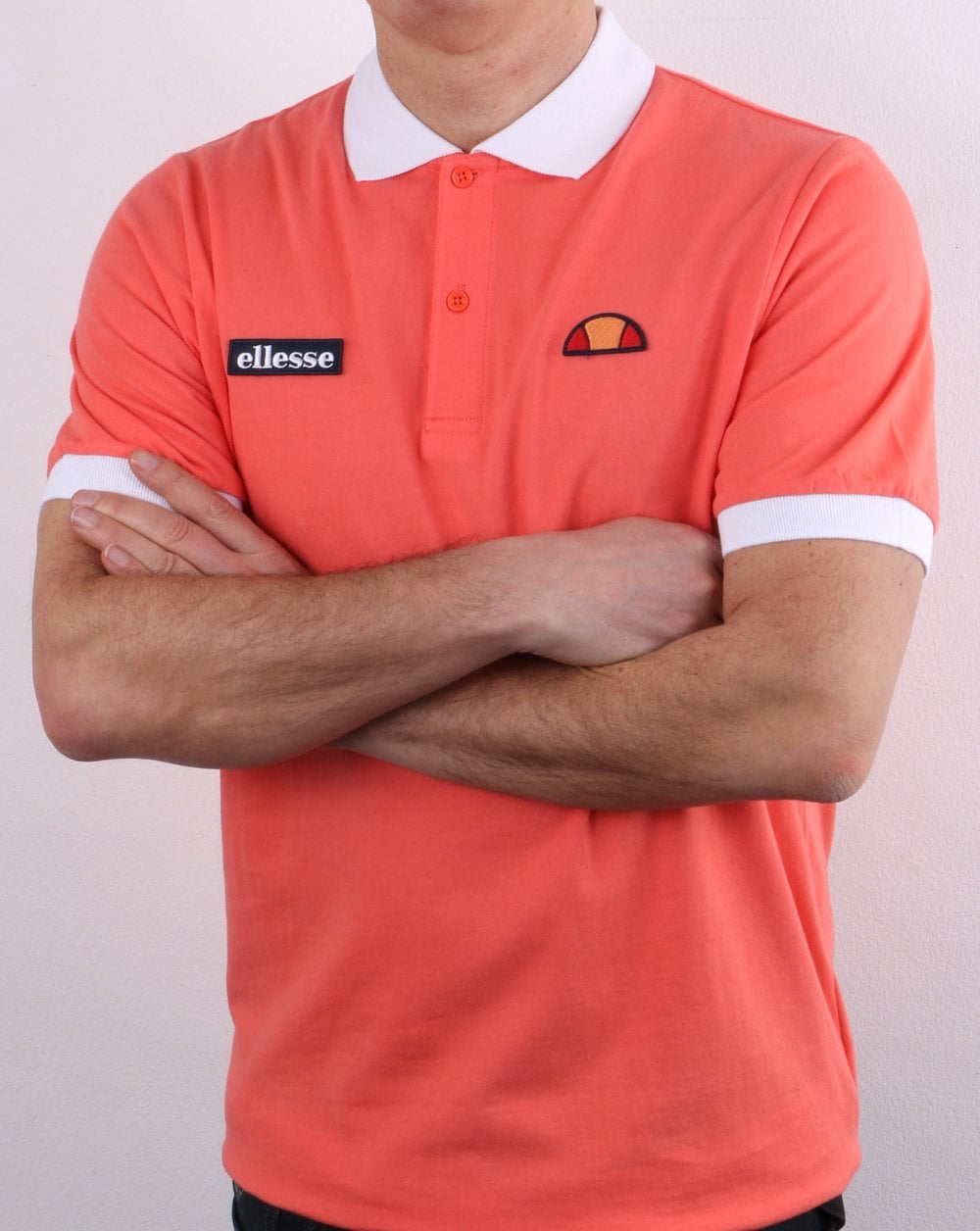 Ellesse Lessepsia Poloshirt Koralle/Weiß