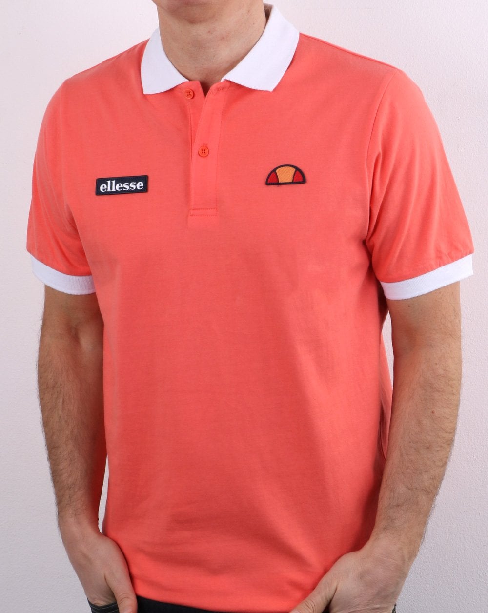 Ellesse Lessepsia Poloshirt Koralle/Weiß