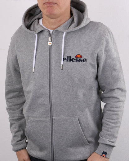 Ellesse – Kapuzenjacke mit durchgehendem Reißverschluss, Grau meliert
