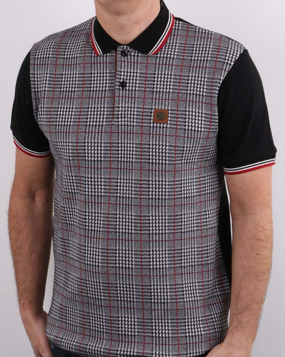 Trojan Kariertes Poloshirt Schwarz