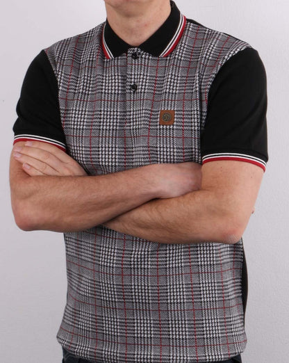Trojan Kariertes Poloshirt Schwarz