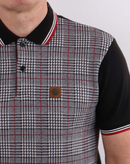 Trojan Kariertes Poloshirt Schwarz