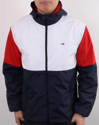 Tommy Jeans Windjacke mit Farbblockdesign in Weiß