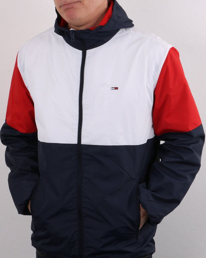 Tommy Jeans Windjacke mit Farbblockdesign in Weiß