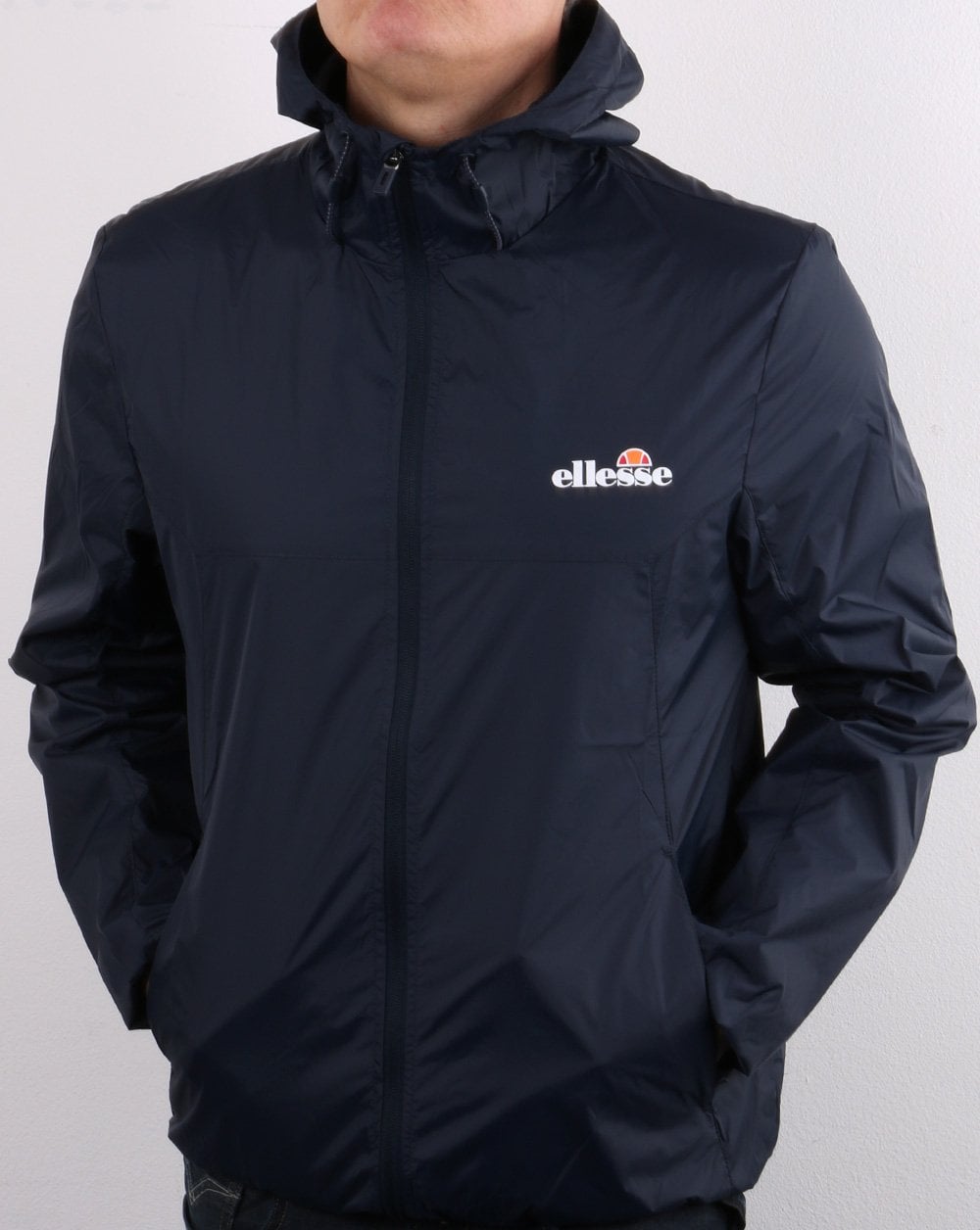 Ellesse – Jacke mit durchgehendem Reißverschluss in Marineblau