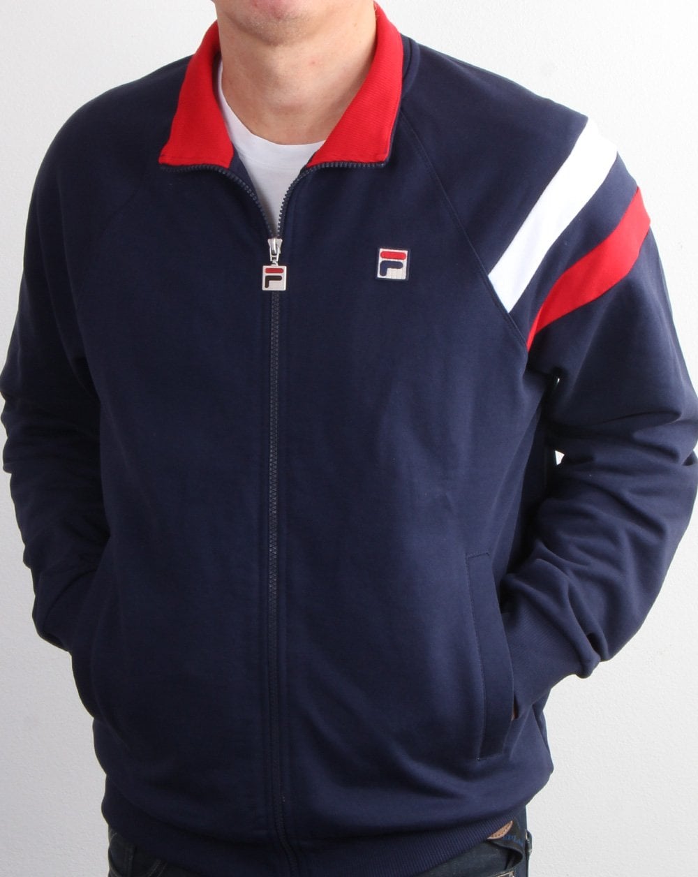 Fila – Vintage Stance – Trainingsjacke in Marineblau