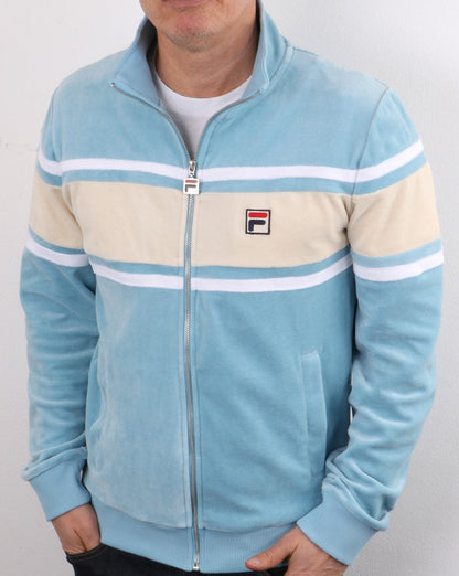 Fila Vintage Slane Velours Trainingsjacke Himmelblau/Creme/Weiß