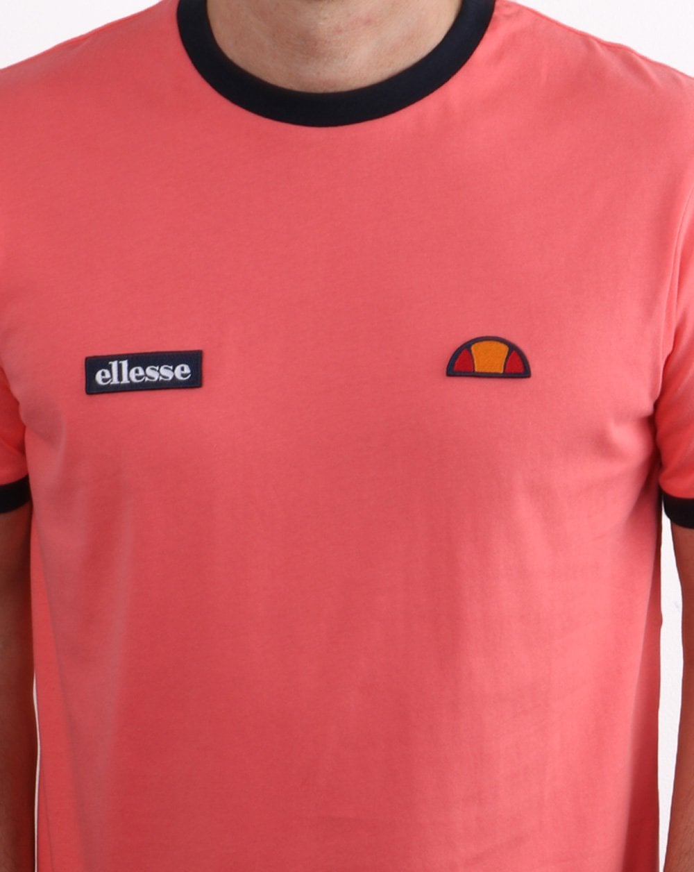 Ellesse Ringer Tee Koralle/Marineblau
