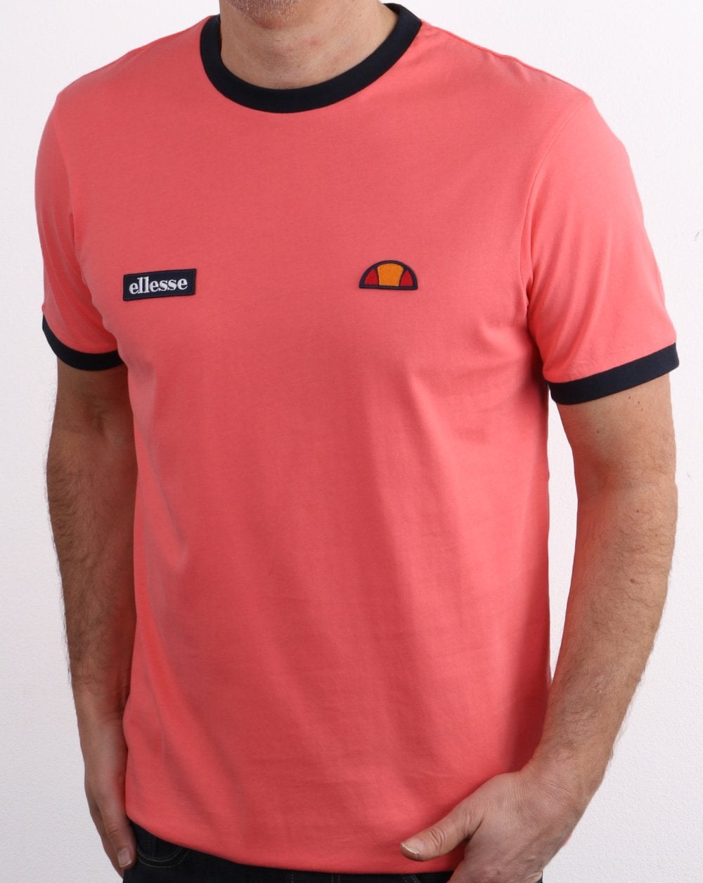 Ellesse Ringer Tee Koralle/Marineblau