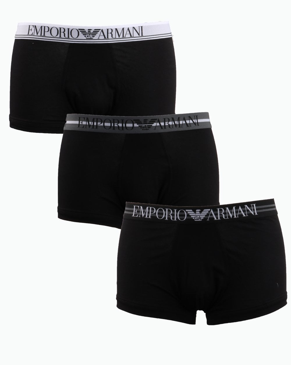 Emporio Armani – 3er-Pack Boxershorts in Schwarz