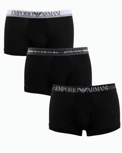 Emporio Armani – 3er-Pack Boxershorts in Schwarz