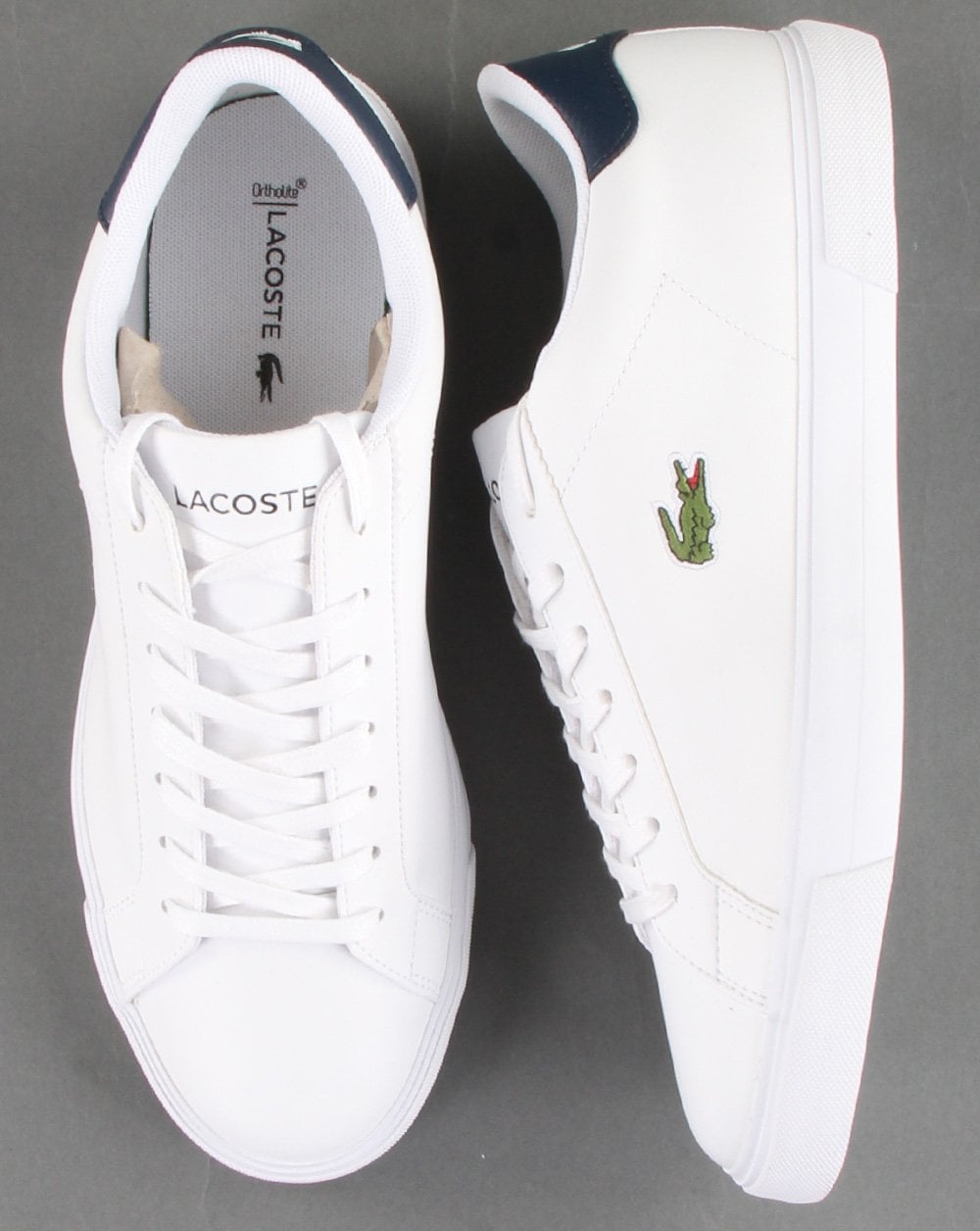 Lacoste Footwear – Lerond Plus – Sneaker in Weiß/Marineblau