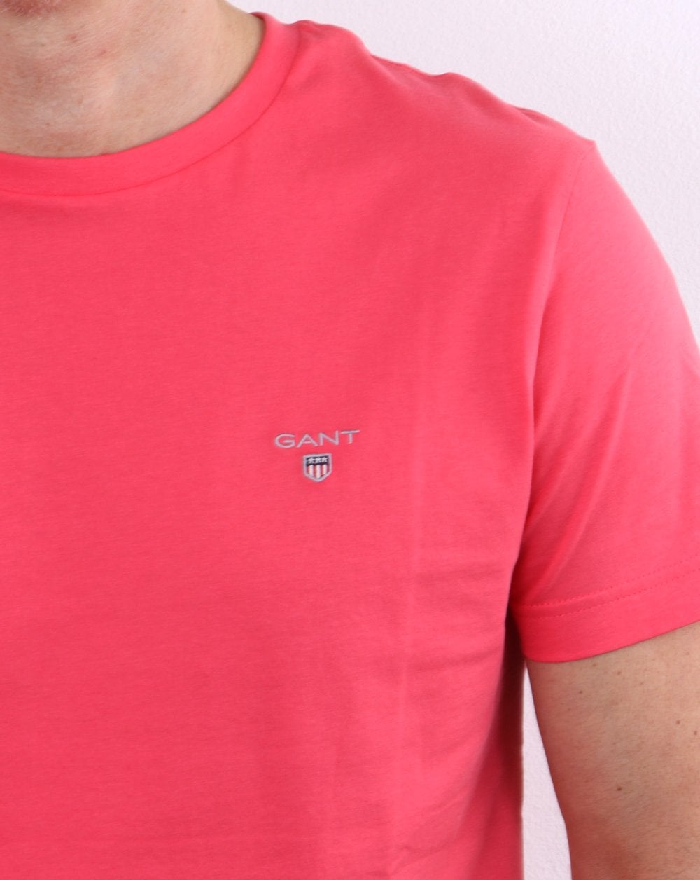 Gant Solid Crew Neck T Shirt Paradise Pink