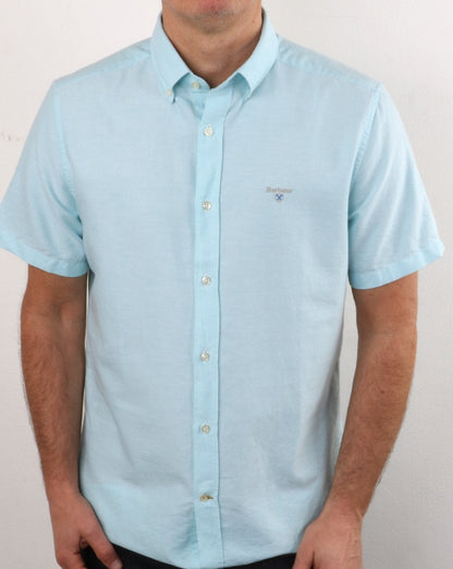 Barbour Oxford Kurzarmhemd Helles Aqua