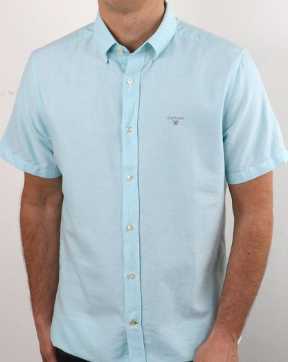 Barbour Oxford Kurzarmhemd Helles Aqua