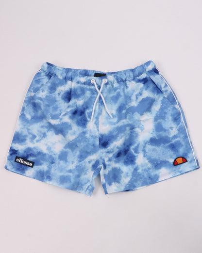 Ellesse – Badeshorts in Batikoptik, Blau