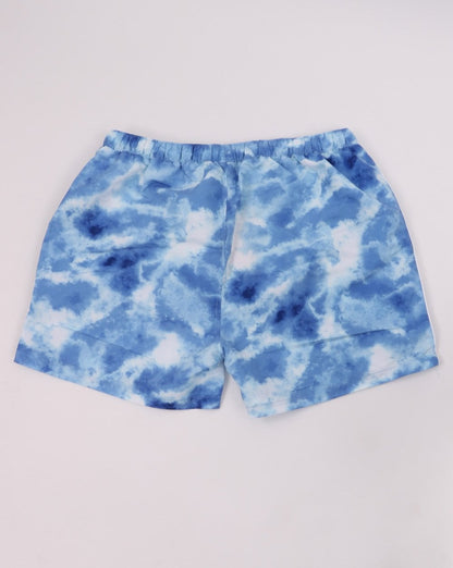Ellesse – Badeshorts in Batikoptik, Blau