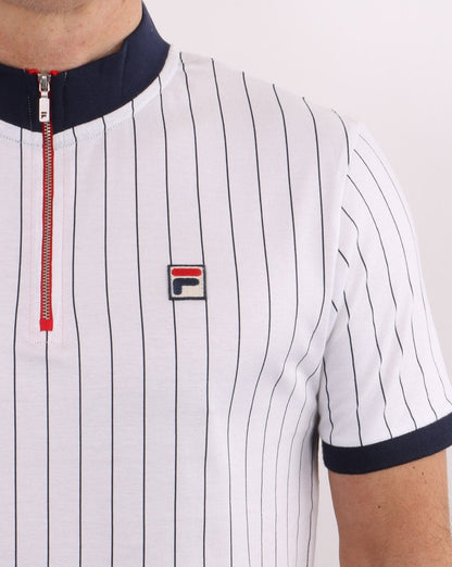 Fila Vintage 1/4 Zip Shirt Weiß/Marineblau/Rot