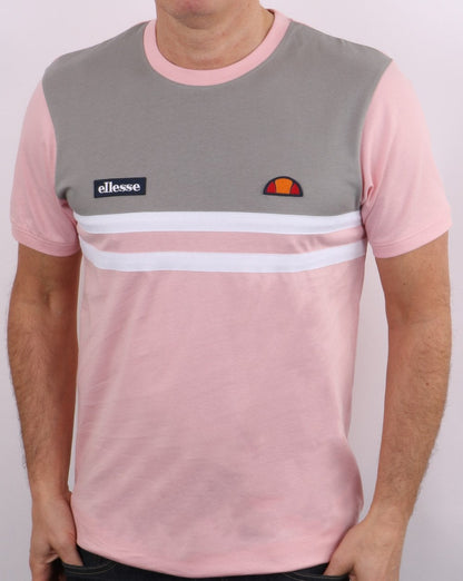 Ellesse Duo Stripe T-Shirt Grau/Rosa