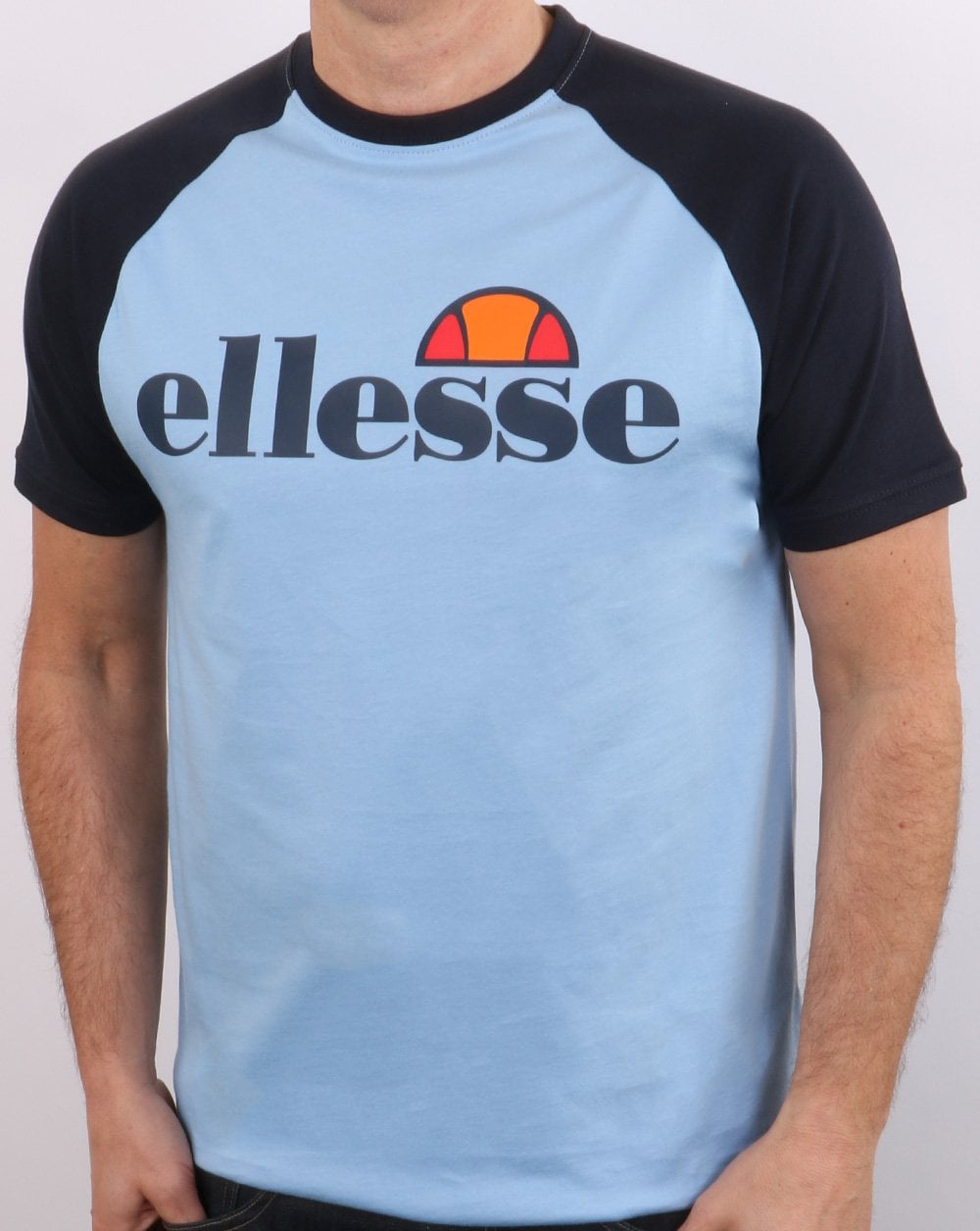 Ellesse – T-Shirt mit Logo, Himmelblau/Marineblau
