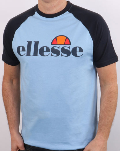 Ellesse – T-Shirt mit Logo, Himmelblau/Marineblau