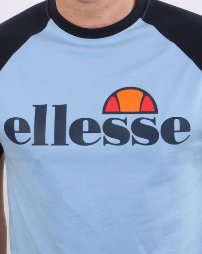 Ellesse – T-Shirt mit Logo, Himmelblau/Marineblau