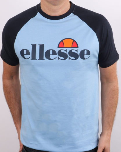 Ellesse – T-Shirt mit Logo, Himmelblau/Marineblau