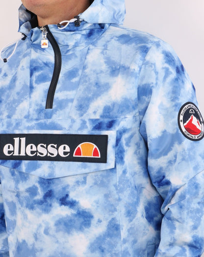 Ellesse – Jacke mit Viertelreißverschluss und Batikmuster in Blau