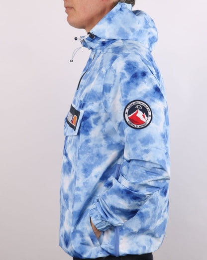 Ellesse – Jacke mit Viertelreißverschluss und Batikmuster in Blau