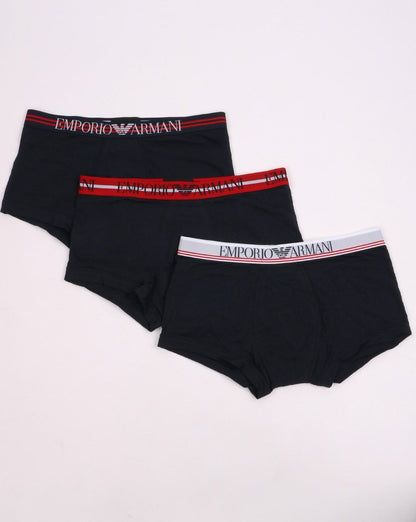Emporio Armani 3er-Pack Boxershorts Marineblau/Rot