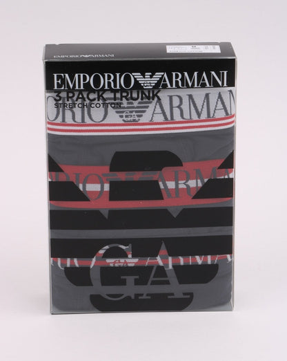 Emporio Armani 3er-Pack Boxershorts Marineblau/Rot
