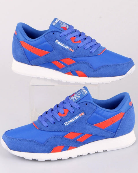 Reebok Classic Nylon Trainers Bold Blue/Dynamic Red