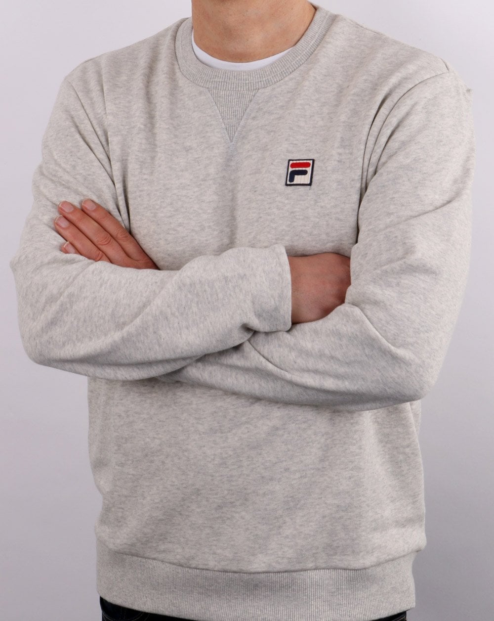 Fila Vintage Crew Sweatshirt Light Grey Marl