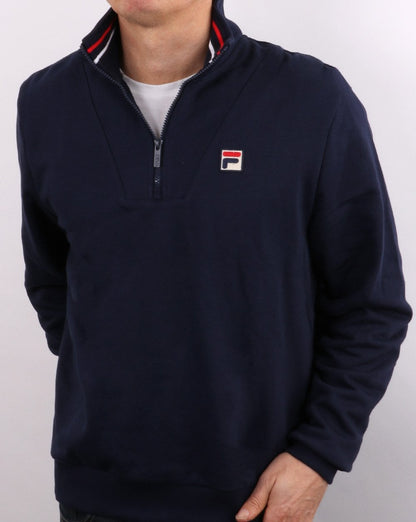Fila Vintage – Sweatshirt mit 1/4-Reißverschluss in Marineblau
