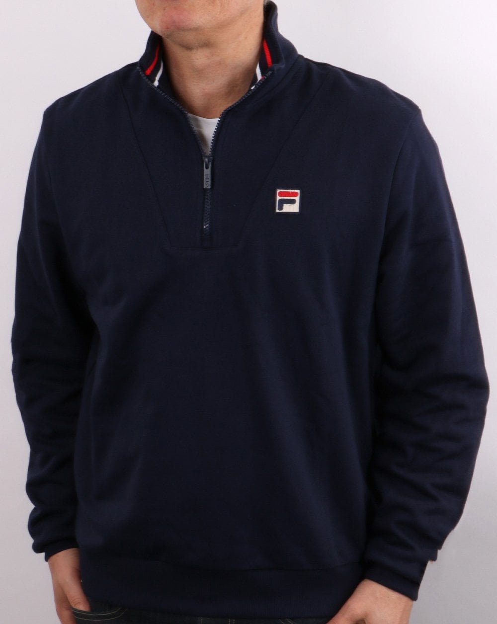 Fila Vintage – Sweatshirt mit 1/4-Reißverschluss in Marineblau