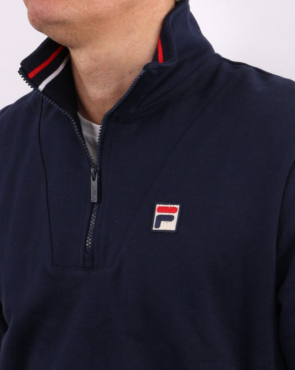Fila Vintage – Sweatshirt mit 1/4-Reißverschluss in Marineblau