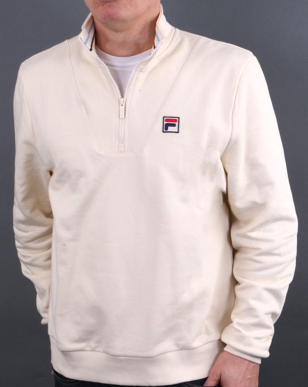 Fila Vintage 1/4 Reißverschluss Sweatshirt Creme