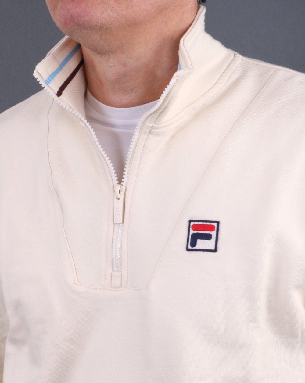 Fila Vintage 1/4 Reißverschluss Sweatshirt Creme