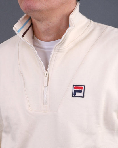 Fila Vintage 1/4 Reißverschluss Sweatshirt Creme