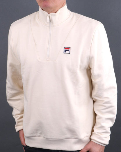 Fila Vintage 1/4 Reißverschluss Sweatshirt Creme