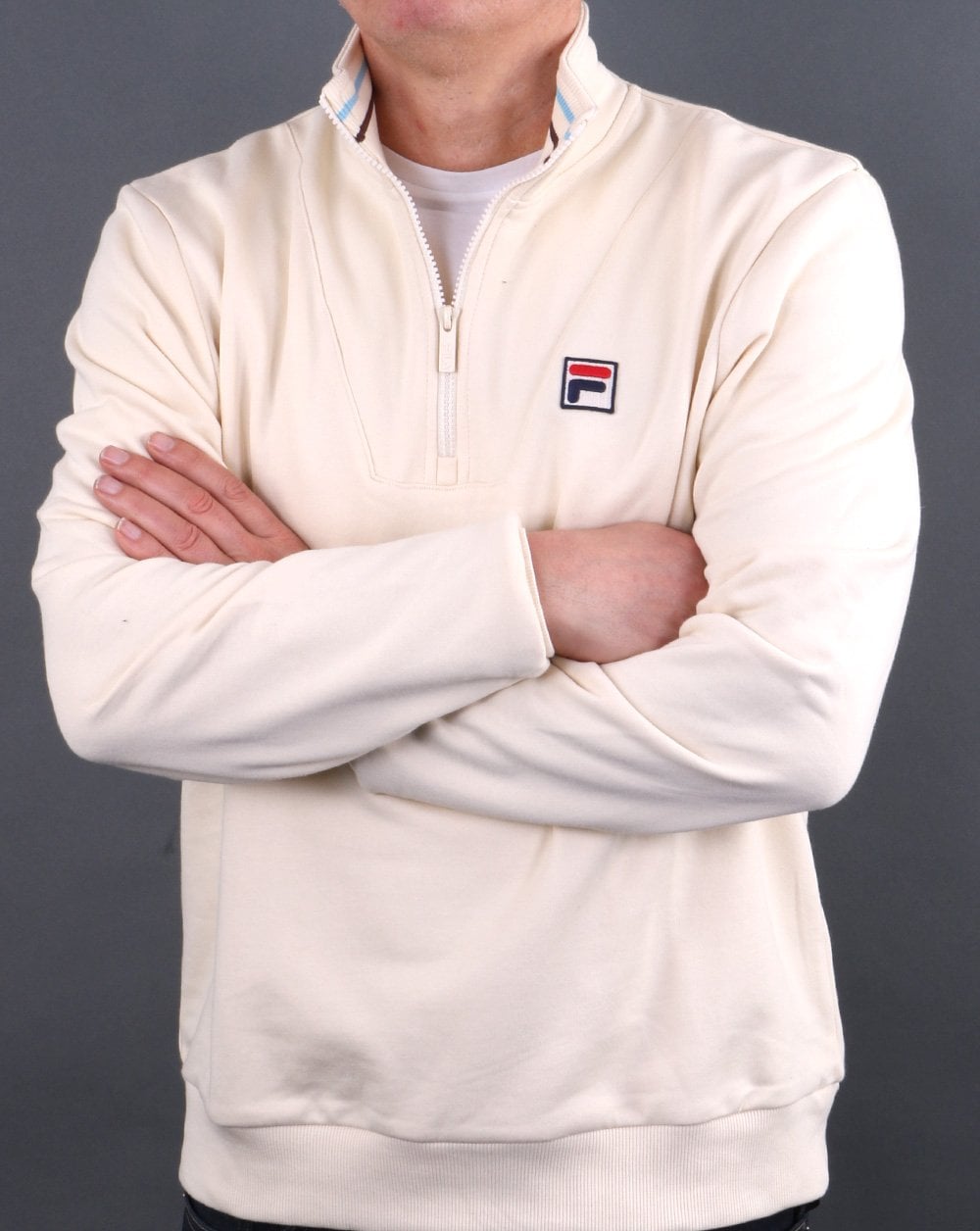 Fila Vintage 1/4 Reißverschluss Sweatshirt Creme