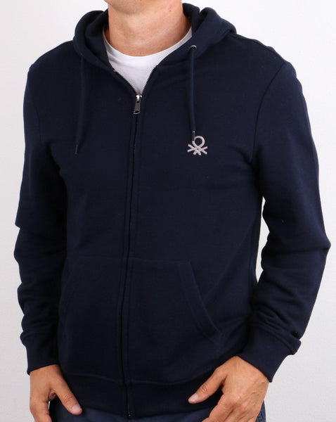 Benetton Full Zip Hoodie Navy